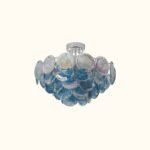Modern Glass Disc Flush Mount Chandelier - Image 10
