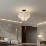 Modern Glass Disc Flush Mount Chandelier - Image 3