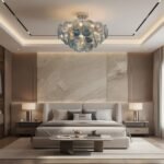 Modern Glass Disc Flush Mount Chandelier - Image 4