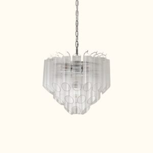 Modern Round Glass Tube Chandelier