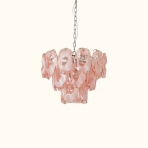 Murano-Style Sculpted Glass Link Cascade Chandelier