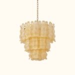Tiered Ribbed Glass Cascade Chandelier - Image 15