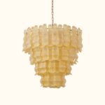 Tiered Ribbed Glass Cascade Chandelier - Image 17