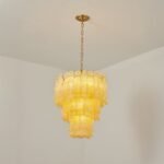 Tiered Ribbed Glass Cascade Chandelier - Image 18