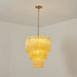 Tiered Ribbed Glass Cascade Chandelier - Image 19