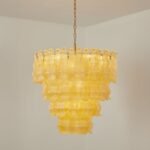 Tiered Ribbed Glass Cascade Chandelier - Image 22
