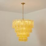 Tiered Ribbed Glass Cascade Chandelier - Image 23