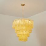 Tiered Ribbed Glass Cascade Chandelier - Image 24