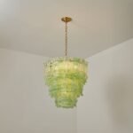 Tiered Ribbed Glass Cascade Chandelier - Image 29