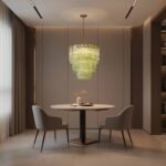 Tiered Ribbed Glass Cascade Chandelier - Image 13