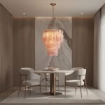 Tiered Ribbed Glass Cascade Chandelier - Image 12