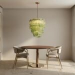 Tiered Ribbed Glass Cascade Chandelier - Image 4