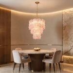 Tiered Ribbed Glass Cascade Chandelier - Image 11