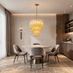 Tiered Ribbed Glass Cascade Chandelier - Image 9
