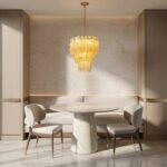 Tiered Ribbed Glass Cascade Chandelier - Image 8