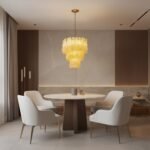 Tiered Ribbed Glass Cascade Chandelier - Image 7