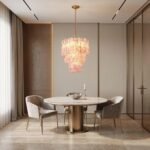 Tiered Ribbed Glass Cascade Chandelier - Image 5
