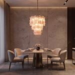 Tiered Ribbed Glass Cascade Chandelier - Image 3