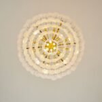 White Opaline Murano-Style Glass Petal Cascade Chandelier - Image 18