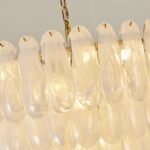 White Opaline Murano-Style Glass Petal Cascade Chandelier - Image 19