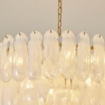 White Opaline Murano-Style Glass Petal Cascade Chandelier - Image 21
