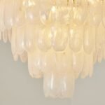 White Opaline Murano-Style Glass Petal Cascade Chandelier - Image 22