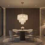 White Opaline Murano-Style Glass Petal Cascade Chandelier - Image 3