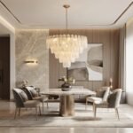 White Opaline Murano-Style Glass Petal Cascade Chandelier - Image 4