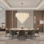White Opaline Murano-Style Glass Petal Cascade Chandelier - Image 5