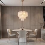 White Opaline Murano-Style Glass Petal Cascade Chandelier - Image 7