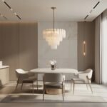 White Opaline Murano-Style Glass Petal Cascade Chandelier - Image 6