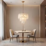 White Opaline Murano-Style Glass Petal Cascade Chandelier - Image 2