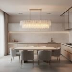 White Opaline Murano-Style Glass Petal Cascade Linear Chandelier - Image 3