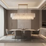White Opaline Murano-Style Glass Petal Cascade Linear Chandelier - Image 6