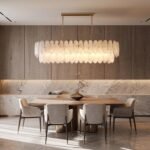 White Opaline Murano-Style Glass Petal Cascade Linear Chandelier - Image 7