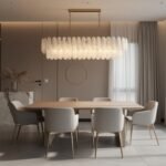 White Opaline Murano-Style Glass Petal Cascade Linear Chandelier - Image 8